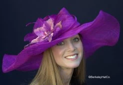 Winning Santa Anita Flowered Hat For The Derby In Purple