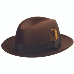 Biltmore's Chicago Center Crease Fedora In Brown