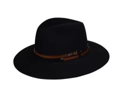Stedman Wool Felt Velour Fedora In Black