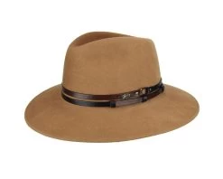 Stedman Wool Felt Velour Fedora In Camel