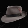 Grey Fur Felt Fedora, "Downs" By Stetson