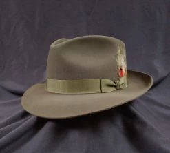 Stetson Fur Felt Fedora, "Downs" In Sage