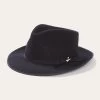Stetson Stratoliner Fedora, Bound Regular In Black - Berkeley Hat Company