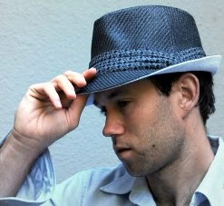 Two-Tone White And Black Fedora