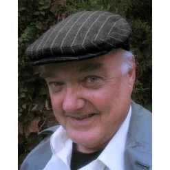 Italian Wool Blend Charcoal Pinstripe Ivy Cap