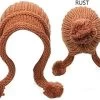 Knit Earflap Hat With Pom-Poms