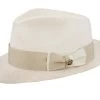 Danville Shantung Fedora In Ivory & Tan By Biltmore