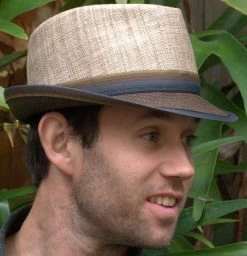 Straw Fedora Hat, Twotone