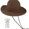 Tall Crown Brown Wool Felt Hat With Chin Cord