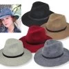 Wide Brim Women's Fedora In Wool Felt