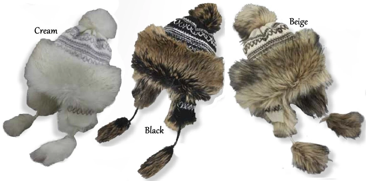 Women's Peruvian Style Knit/Furry Earflap Hat - Image 2